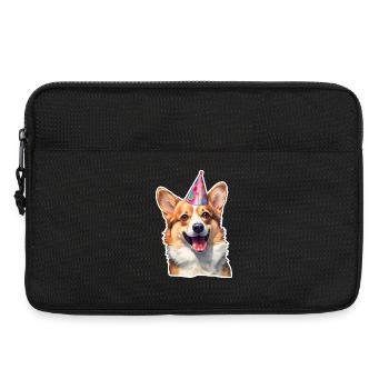 Corgi Party Hut Geburtstag - Laptoptasche 13" - Schwarz - Vorne