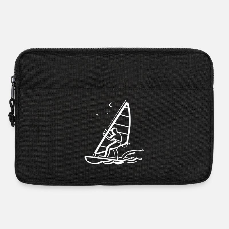 Windsurfen Line Art - Laptoptasche 13" - Schwarz