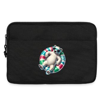 Un ours polaire détendu sur un anneau nageur - Sacoche pour ordinateur portable 13 pouces - noir - Devant