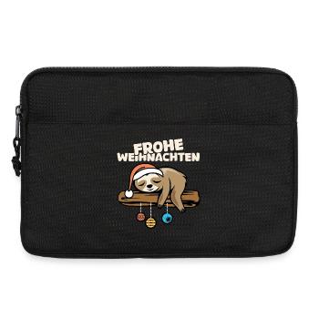 Frohe Weihnachten Faultier comic cartoon Symbol - Laptoptasche 13" - Schwarz - Vorne