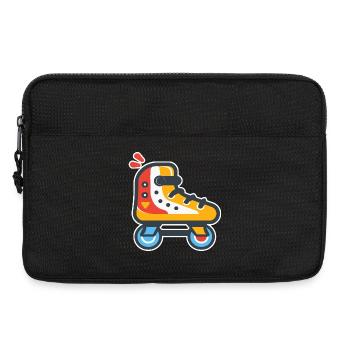 Rollschuhe Cartoon Look - Laptoptasche 13" - Schwarz - Vorne