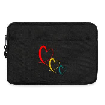 COEUR. HAPPY BIRTHDAY. JOYEUX ANNIVERSAIRE - Sacoche pour ordinateur portable 13 pouces - noir - Devant