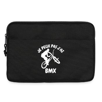 Je peux pas j'ai bmx - Sacoche pour ordinateur portable 13 pouces - noir - Devant