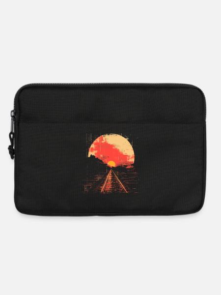 Eisenbahn Illustration - Laptoptasche 13" - Schwarz
