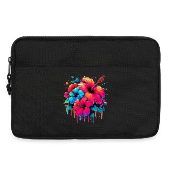 Hibiskusblüten - Laptoptasche 13" - Schwarz - Vorne