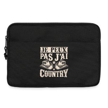 Je Peux Pas J'ai Country ,Vintage Humour Country - Sacoche pour ordinateur portable 13 pouces - noir - Devant