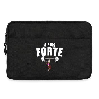 Motivation pour la vie. "je suis forte" - Sacoche pour ordinateur portable 13 pouces - noir - Devant