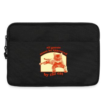 Approuvé par le chat – Motif de chat amusant - Sacoche pour ordinateur portable 13 pouces - noir - Devant