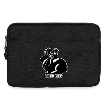Rabbit Rider (text dark - with outline, 3-Color) - Laptop bag 13" - black - Front