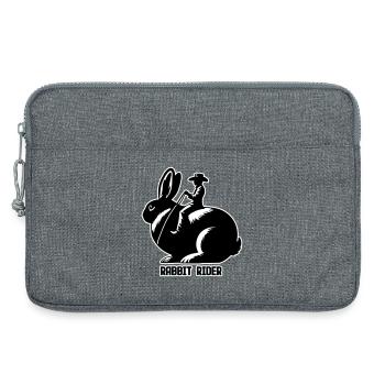 Rabbit Rider (text dark - with outline, 3-Color) - Laptop bag 13" - heather grey - Front