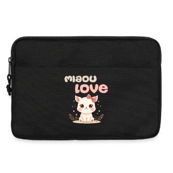Meow Love Character by Helfspawn - Laptop bag 13" - black - Front
