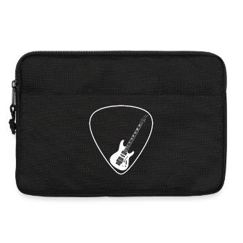 E-Gitarre (Strat-Form) für dunkle Untergründe - Laptoptasche 13" - Schwarz - Vorne