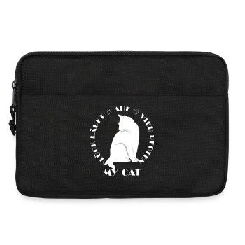 Glück läuft auf vier Pfoten - Katzen - my cat - Laptoptasche 13" - Schwarz - Vorne