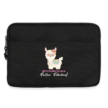 Süßes Alpaka mit Sonnenbrille und lustigem Spruch - Laptoptasche 13" - Schwarz - Vorne