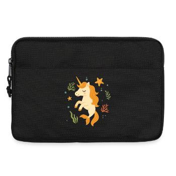 Einhorn mit Flosse – Magie unter Wasser - Laptoptasche 13" - Schwarz - Vorne