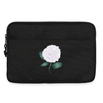 Weiße Hortensienblüte – Eleganz und Leichtigkeit - Laptoptasche 13" - Schwarz - Vorne