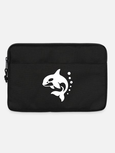 Dynamische Delfinkunst für Active Wear - Laptoptasche 13" - Schwarz