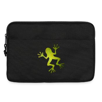 Silhouette de grenouille verte au look tropical - Sacoche pour ordinateur portable 13 pouces - noir - Devant
