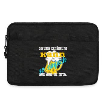 Bierkrug mit einem lustigen Spruch - Laptoptasche 13" - Schwarz - Vorne