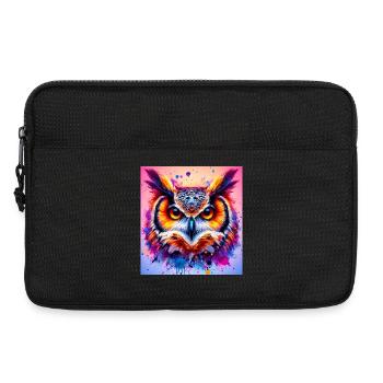 hibou - Sacoche pour ordinateur portable 13 pouces - noir - Devant