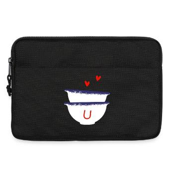 Buchstabe u Bretonische Schalen - Laptoptasche 13" - Schwarz - Vorne