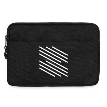 Minimalistisches Design mit diagonalem Linienmuster - Laptoptasche 13" - Schwarz - Vorne