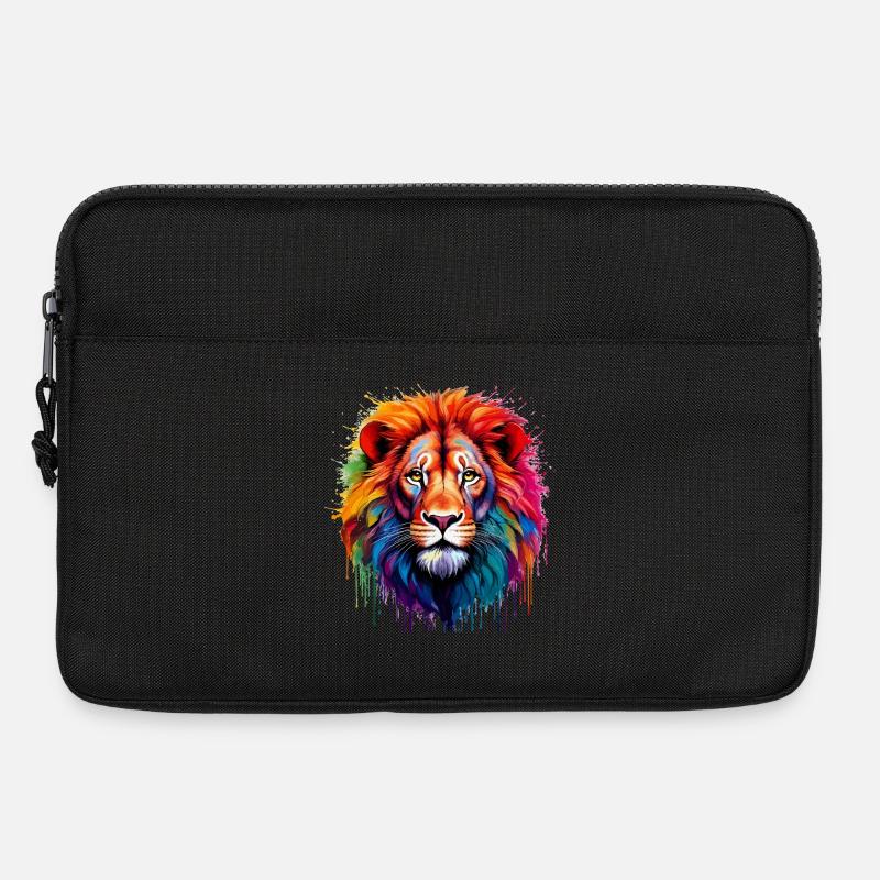 Regenbogenlöwe Kunstspritzer - Laptoptasche 13" - Schwarz