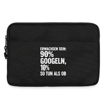 Être adulte : 90 % sur Google - Sacoche pour ordinateur portable 13 pouces - noir - Devant