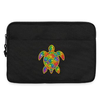 Regenbogen Glitzer Schildkröte - Laptoptasche 13" - Schwarz - Vorne