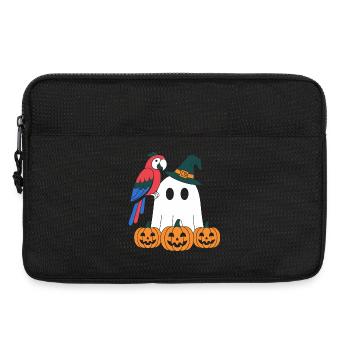 Citrouille fantôme et perroquet Halloween - Sacoche pour ordinateur portable 13 pouces - noir - Devant