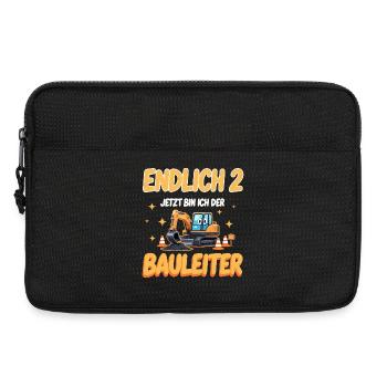 Bagger 2. Geburtstag Junge – 2 Jahre Bauarbeiter G - Laptoptasche 13" - Schwarz - Vorne