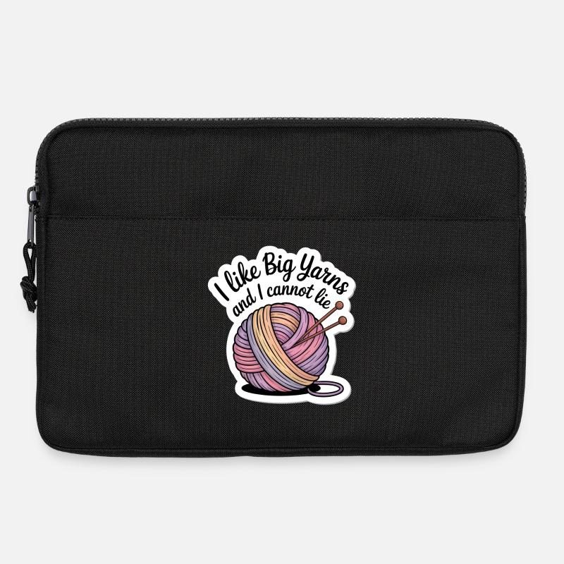 Big Yarns Cozy Wool Sticker – Craft & Knit - Laptoptasche 13" - Schwarz