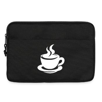 Coffee cup with steam minimalist design - Laptop bag 13" - black - Front