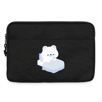 Ours polaire rêveur sur un lit douillet - Sacoche pour ordinateur portable 13 pouces - noir - Devant