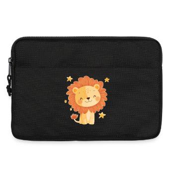 Lion avec ciel étoilé - Sacoche pour ordinateur portable 13 pouces - noir - Devant