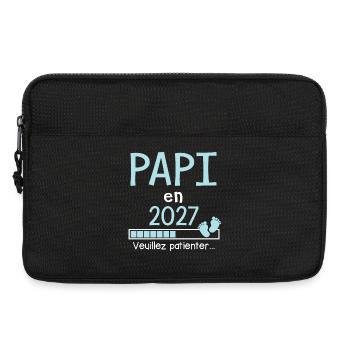 Papi en 2027 Cadeau Futur Grand-père - Sacoche pour ordinateur portable 13 pouces - noir - Devant