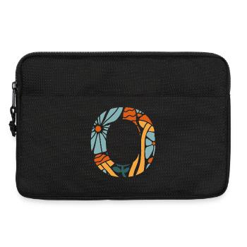 Letter o groovy Blumen Geschenkidee - Laptoptasche 13" - Schwarz - Vorne