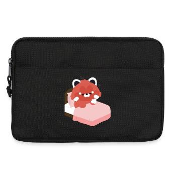 Tired Red Panda on Bed - Laptop bag 13" - black - Front