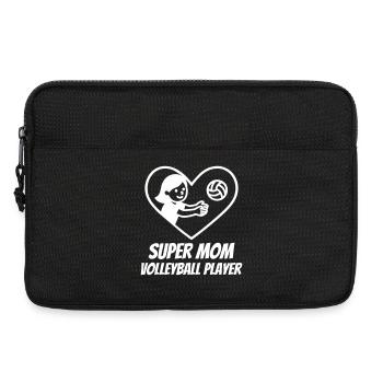 Super Mom Volleyball – Heart Player - Laptop bag 13" - black - Front