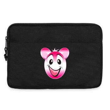 Pink Panda Smile - Laptop bag 13" - black - Front