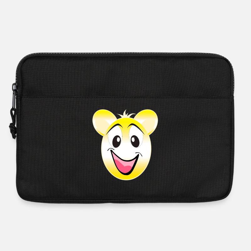 Fröhliches Gelbes lächelndes Bärchen - Laptoptasche 13" - Schwarz