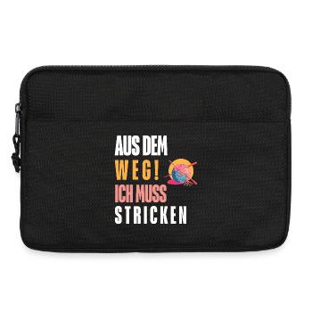 Aus dem Weg Ich Muss Stricken!  Personalisierbar - Laptoptasche 13" - Schwarz - Vorne