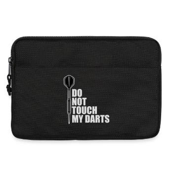 Ne touchez pas à mes fléchettes Avertissement Humour du joueur de fléchettes - Sacoche pour ordinateur portable 13 pouces - noir - Devant