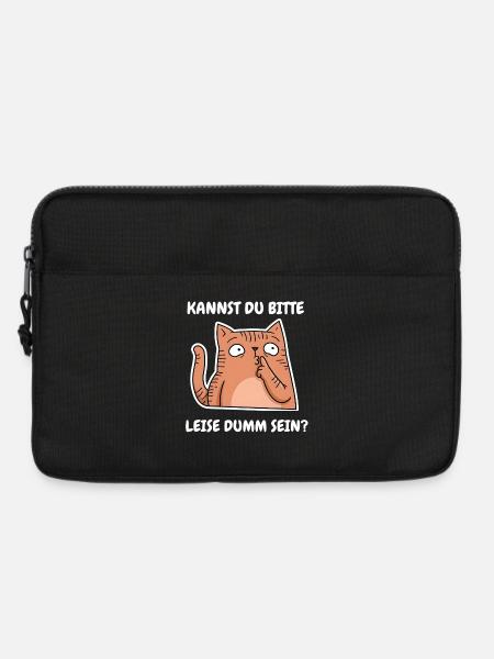Saying Funny Cat Can you be quietly stupid? - Laptop bag 13" - black