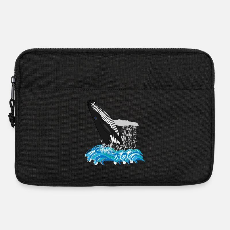 Humpback Whale Print - Laptop bag 13" - black