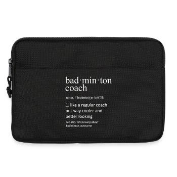 Définition de l’entraîneur de badminton Instructeur de sports drôles - Sacoche pour ordinateur portable 13 pouces - noir - Devant