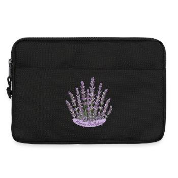 Anniversaire lavande Fleur violette - Sacoche pour ordinateur portable 13 pouces - noir - Devant