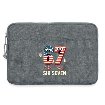 US Flag 67 Memes Six Seven - Sacoche pour ordinateur portable 13 pouces - gris chiné - Devant