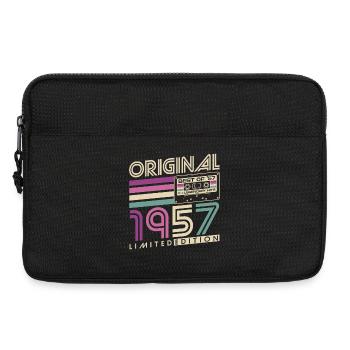 Cadeau d’anniversaire rétro vintage original de 1957 - Sacoche pour ordinateur portable 13 pouces - noir - Devant