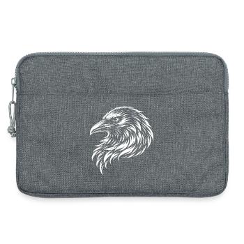 Tribal Rabe – Mystisches Vogel Motiv - Laptoptasche 13" - Grau meliert - Vorne